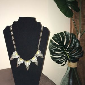 Silver necklace with yellow gold accent